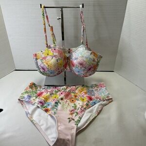 TFY collection bikini size medium‎ Push-up High Leg Floral
